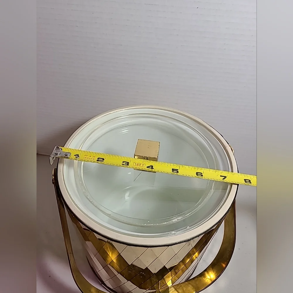 VTG Ice Bucket Georges Briard Gold Diamond Pattern